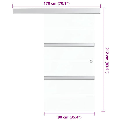 Sliding Door ESG Glass and Aluminium 90x205 cm Silver