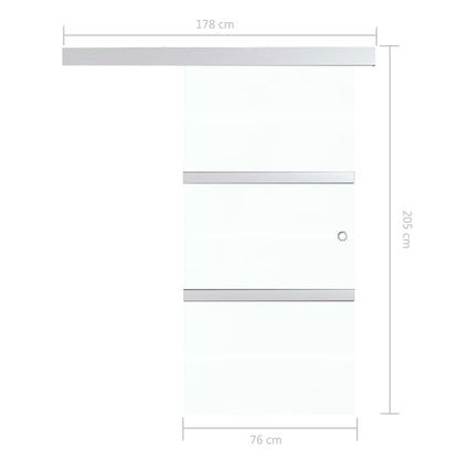 Sliding Door with Soft Stops ESG Glass and Aluminium 76x205 cm