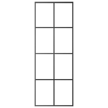 288064 vidaXL Sliding Door Aluminium and ESG Glass 76x205 cm Black