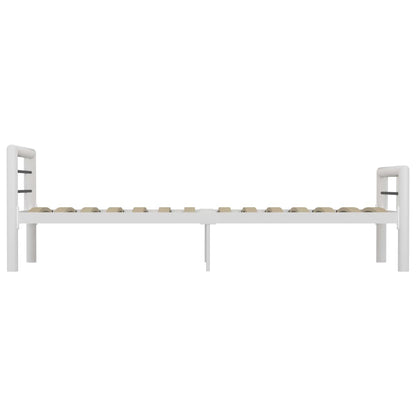 Bed Frame without Mattress White and Black Metal 100x200 cm