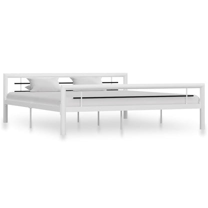Bed Frame | White and Black | Metal | Super King |  Durable  | Bed Frame