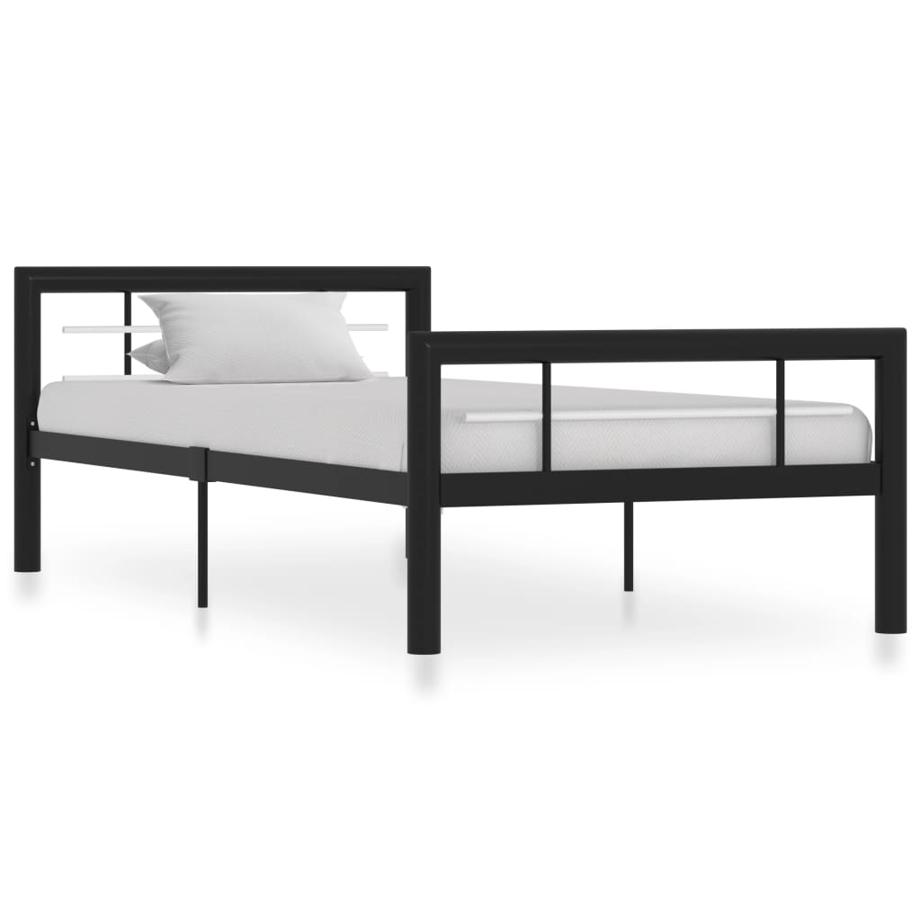 Bed Frame | Black and White | Metal | 90 x 200 cm | Bed Frame