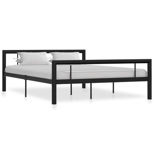 Bed Frame | Black and White | Metal | 120 x 200 cm |  Durable