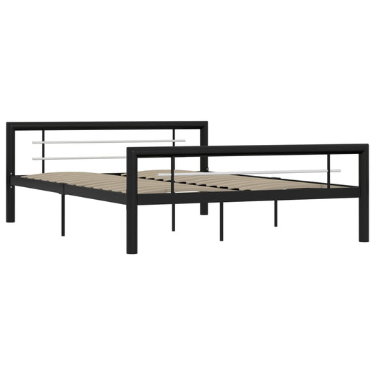 Bed Frame | Black and White | Metal | 120 x 200 cm |  Durable