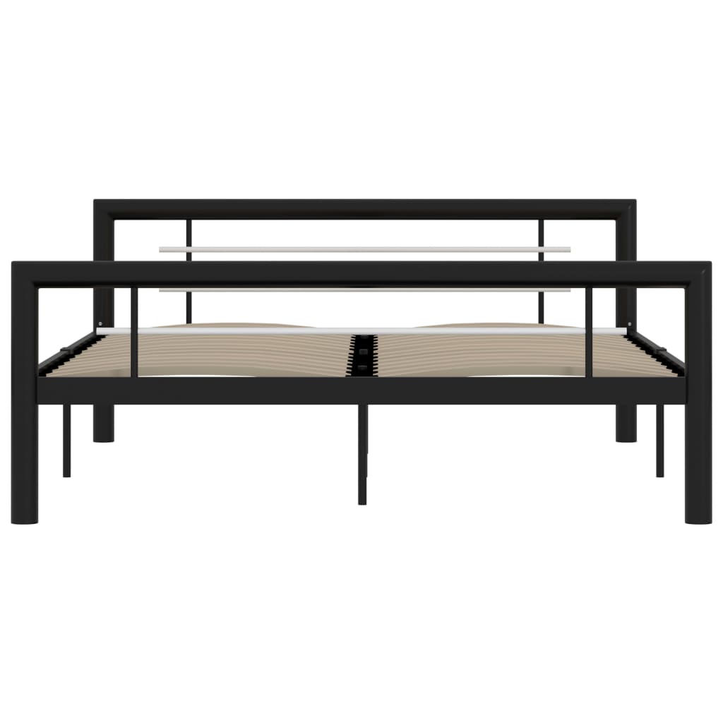 Bed Frame | Black and White | Metal | 120 x 200 cm |  Durable