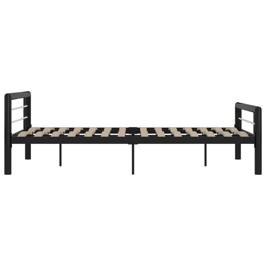 Bed Frame | Black and White | Metal | 120 x 200 cm |  Durable