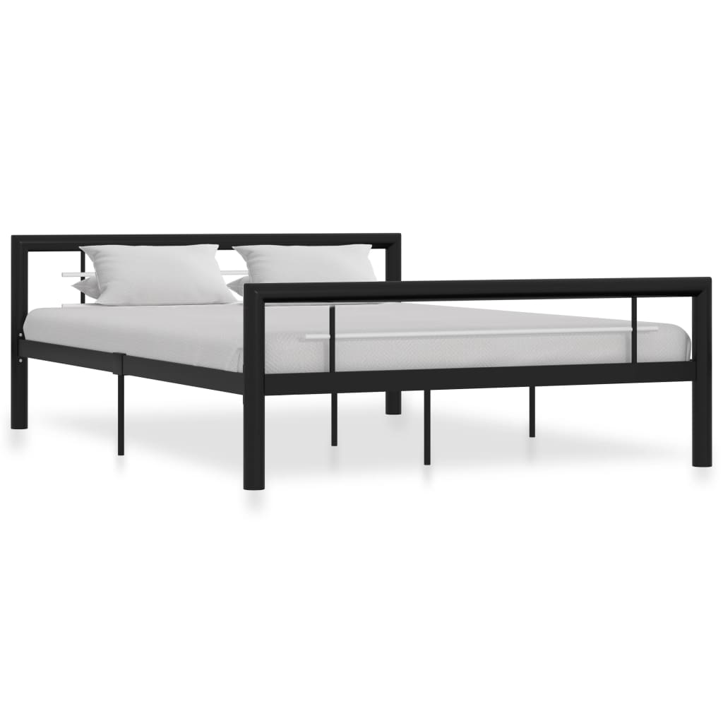 Bed Frame | Black and White | Metal | Double | Durable