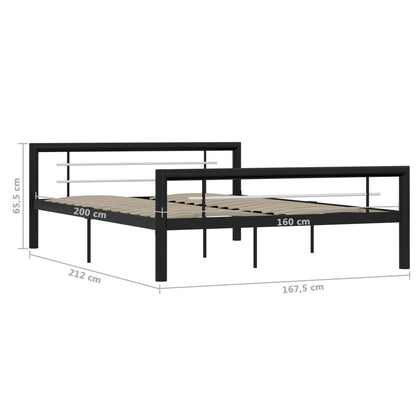 Bed Frame | Black and White | Metal | Double | Durable
