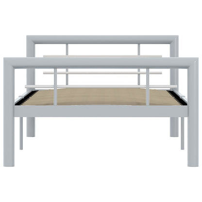 Bed Frame | Grey and White | Metal | Single | Durable | Bed Frame