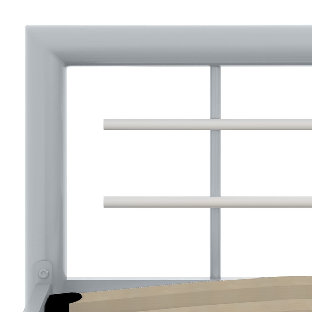 Bed Frame | Grey and White | Metal | Single | Durable | Bed Frame