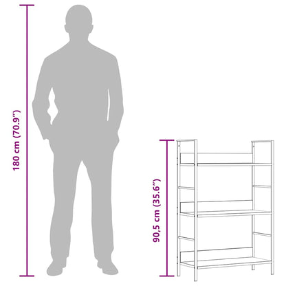 3-Layer Book Shelf White 60x27.6x90.5 cm Engineered Wood
