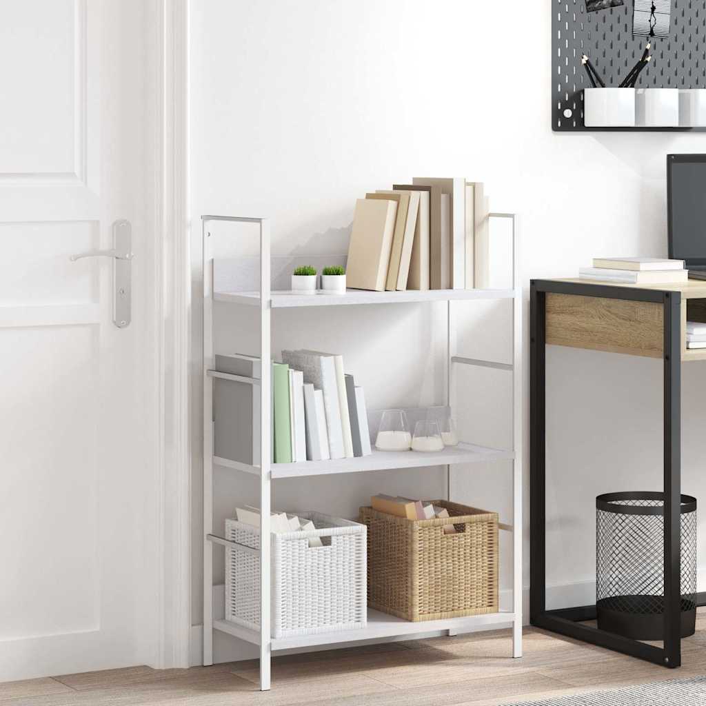 288220 vidaXL 3-Layer Book Shelf White 60x27,6x90,5 cm Engineered Wood