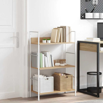 3-Layer Book Shelf Oak 60x27.6x90.5 cm Engineered Wood