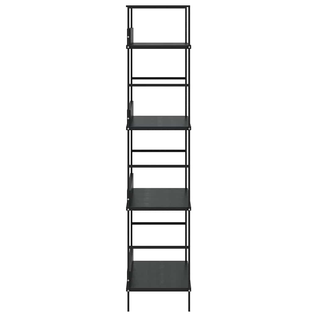 4-Layer Book Shelf Black 60x27.6x124.5 cm Engineered Wood
