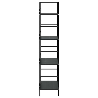 4-Layer Book Shelf Black 60x27.6x124.5 cm Engineered Wood