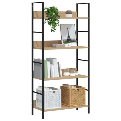 4-Layer Book Shelf Oak 60x27.6x124.5 cm Engineered Wood