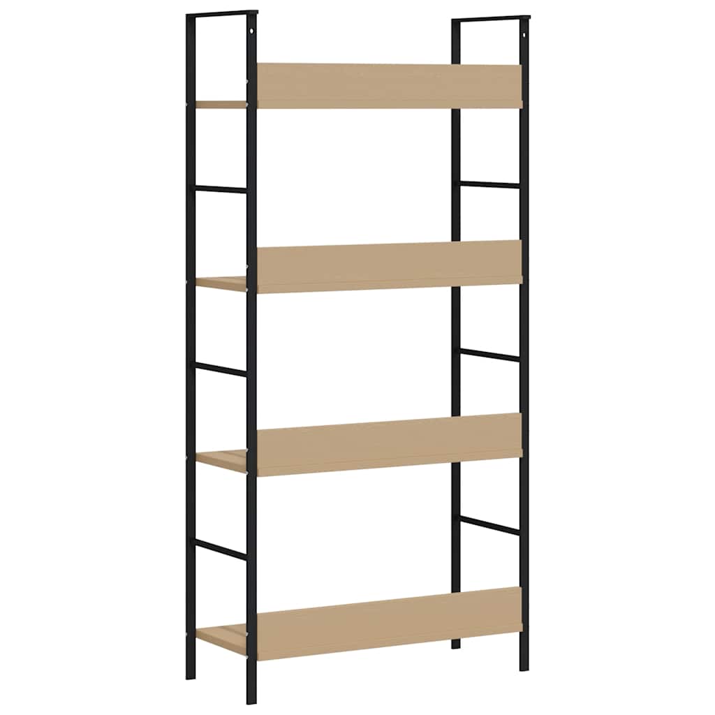 4-Layer Book Shelf Oak 60x27.6x124.5 cm Engineered Wood