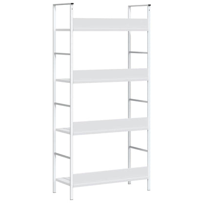 288224 vidaXL 4-Layer Book Shelf White 60x27,6x124,5 cm Engineered Wood