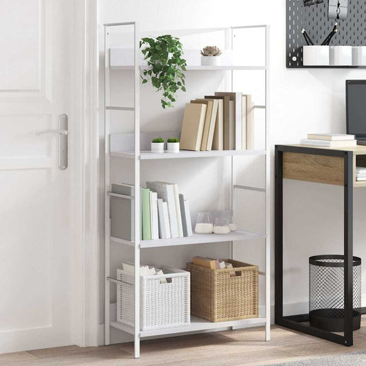 4-Layer Book Shelf White 60x27.6x124.5 cm Engineered Wood