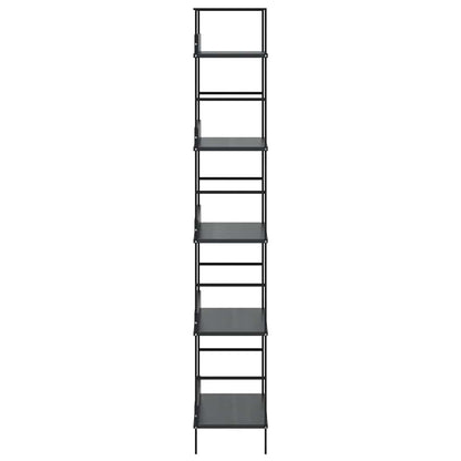 5-Layer Book Shelf Black 60x27.6x158.5 cm Engineered Wood