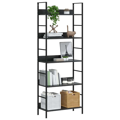 5-Layer Book Shelf Black 60x27.6x158.5 cm Engineered Wood