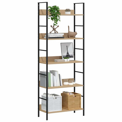 288227 vidaXL 5-Layer Book Shelf Oak 60x27,6x158,5 cm Engineered Wood