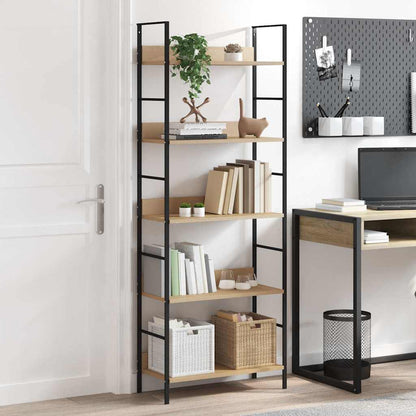 288227 vidaXL 5-Layer Book Shelf Oak 60x27,6x158,5 cm Engineered Wood