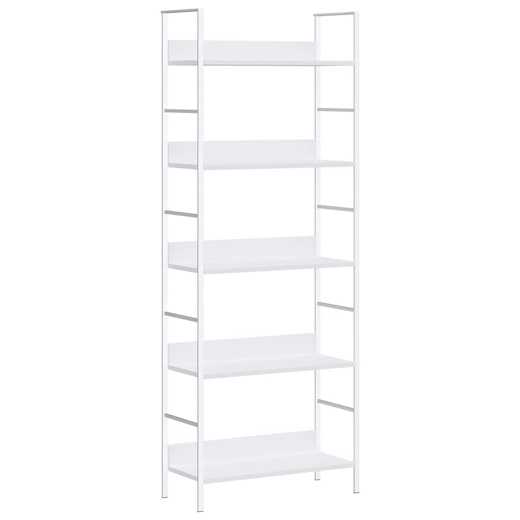 5-Layer Book Shelf White 60x27.6x158.5 cm Engineered Wood