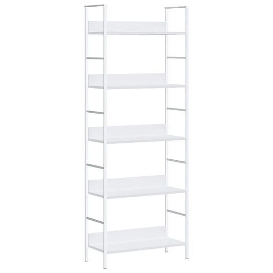 288228 vidaXL 5-Layer Book Shelf White 60x27,6x158,5 cm Engineered Wood