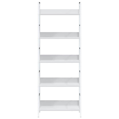 288228 vidaXL 5-Layer Book Shelf White 60x27,6x158,5 cm Engineered Wood