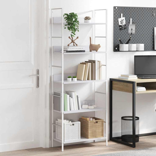 5-Layer Book Shelf White 60x27.6x158.5 cm Engineered Wood
