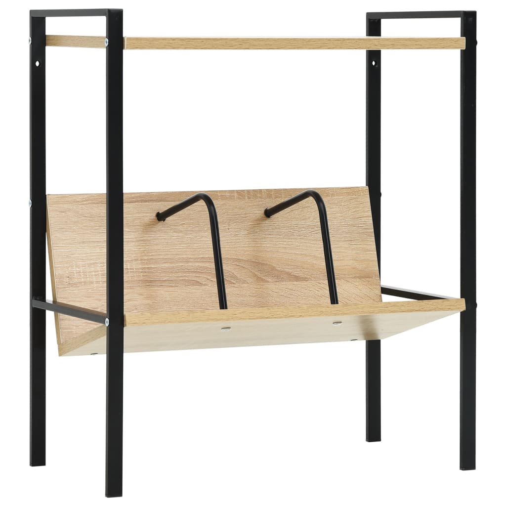 Book Shelf | Black and Oak | Engineered wood, Steel | Compact