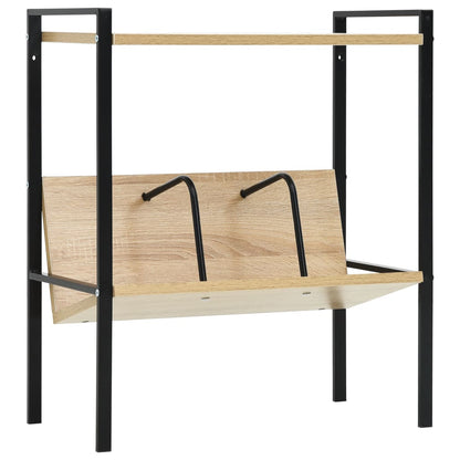 Book Shelf | Black and Oak | Engineered wood, Steel | Compact