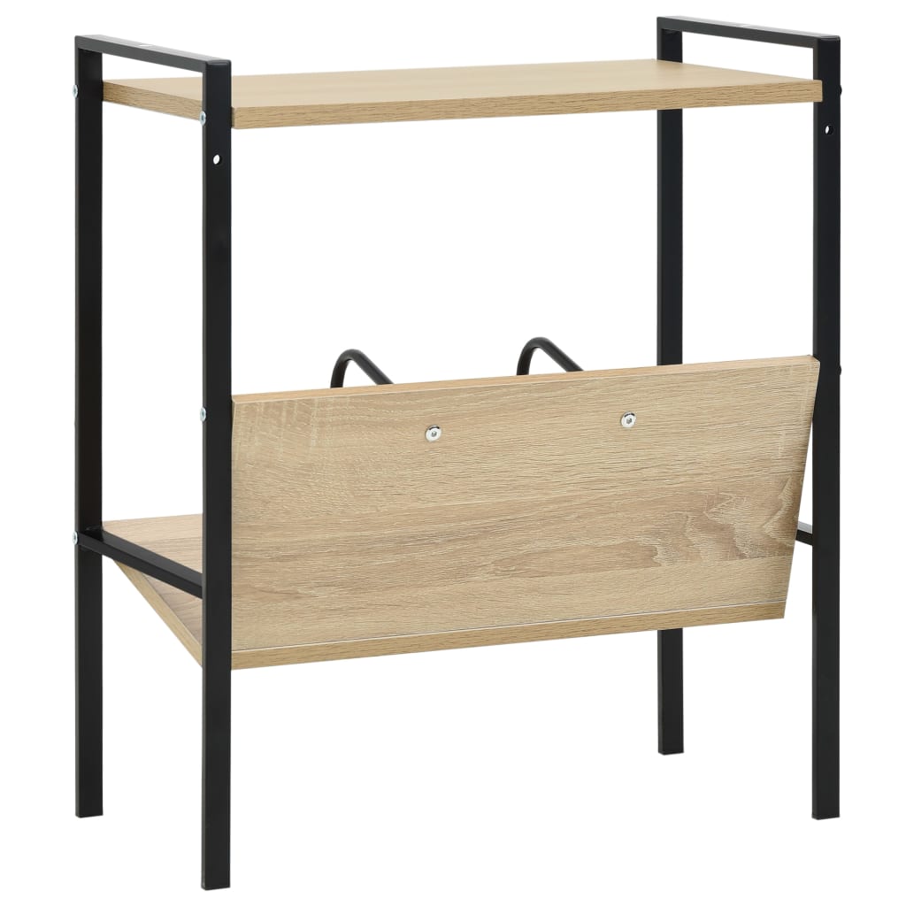 Book Shelf | Black and Oak | Engineered wood, Steel | Compact