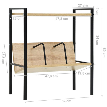Book Shelf | Black and Oak | Engineered wood, Steel | Compact