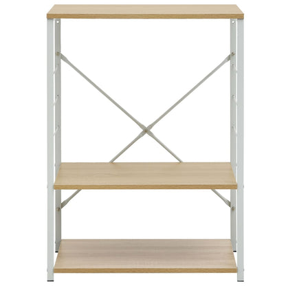 Microwave Cabinet White and Oak 60x39.6x79.5 cm Engineered Wood