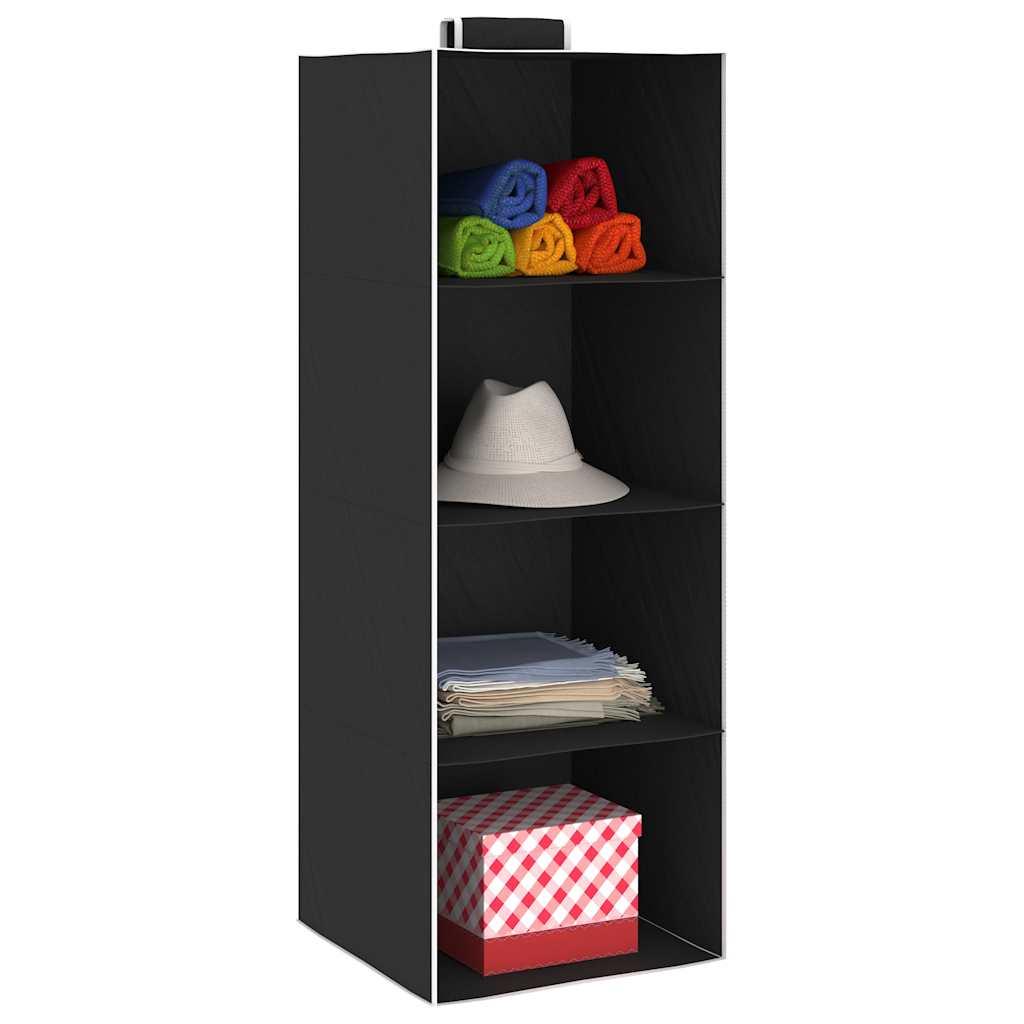 Hanging Closet Organisers 2 pcs with 4 Shelves Fabric