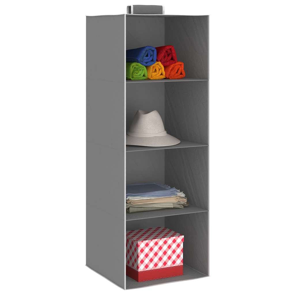 Hanging Closet Organisers 2 pcs with 4 Shelves Fabric