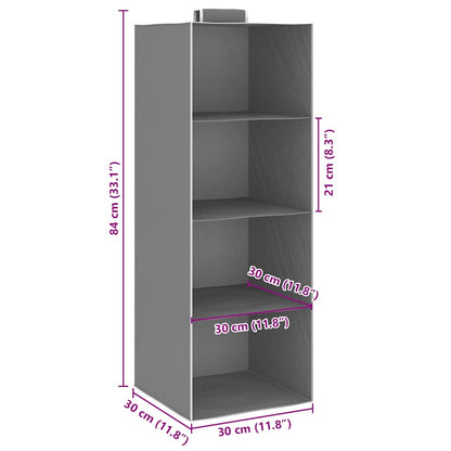 Hanging Closet Organisers 2 pcs with 4 Shelves Fabric