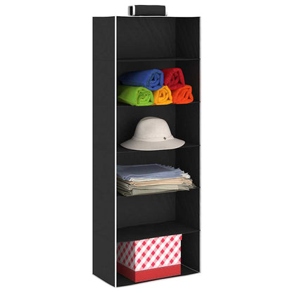 Hanging Closet Organisers 2 pcs with 6 Shelves Fabric