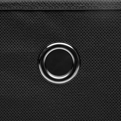 Storage Boxes with Lids 4 pcs Black 32x32x32 cm Fabric