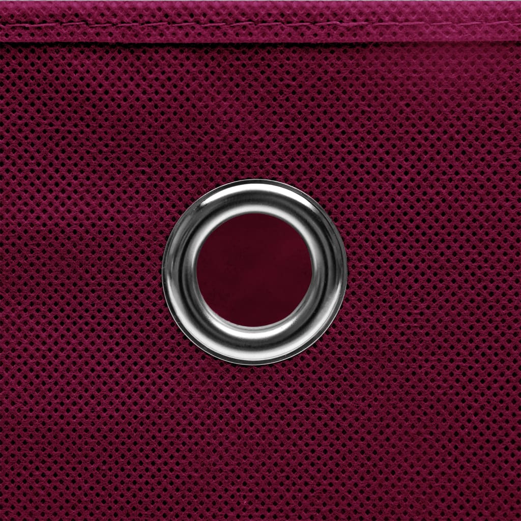 Storage Boxes with Lids 4 pcs Dark Red 32x32x32 cm Fabric