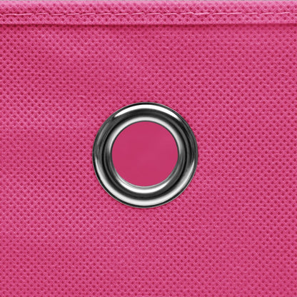 Storage Boxes 10 pcs Pink 32x32x32 cm Fabric