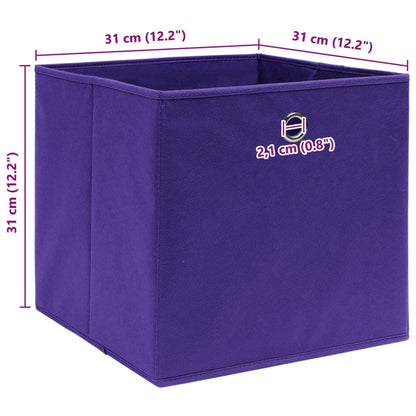 Storage Boxes 10 pcs Purple 32x32x32 cm Fabric