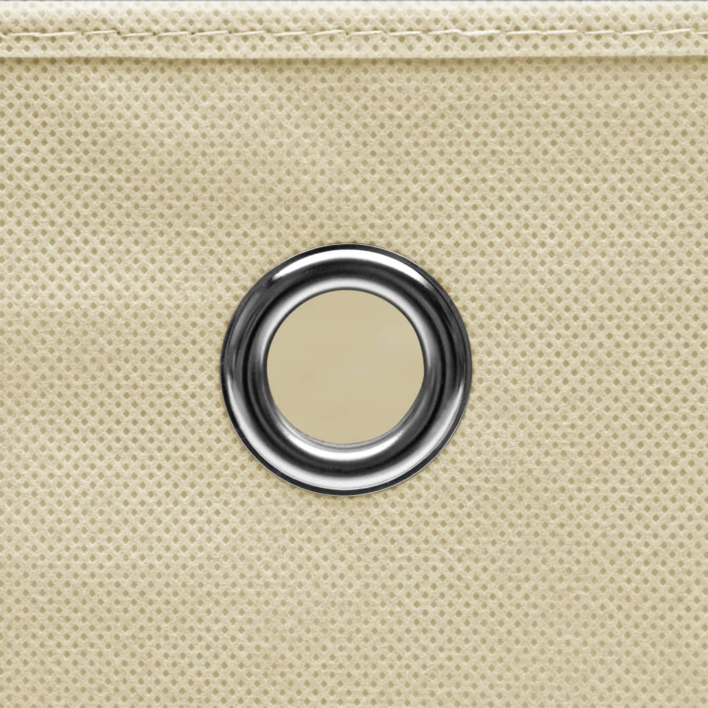 Storage Boxes with Lid 4 pcs Cream 32x32x32 cm Fabric