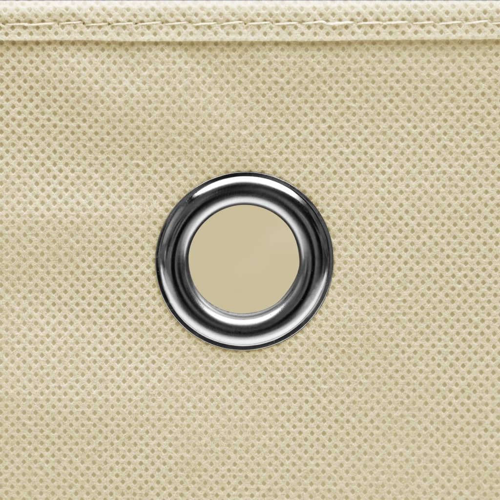 Storage Boxes with Lid 10 pcs Cream 32x32x32 cm Fabric