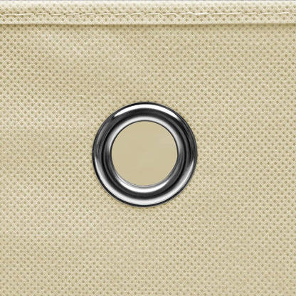 Storage Boxes with Lid 10 pcs Cream 32x32x32 cm Fabric