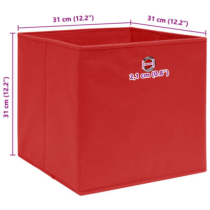 Storage Boxes 10 pcs Red 32x32x32 cm Fabric