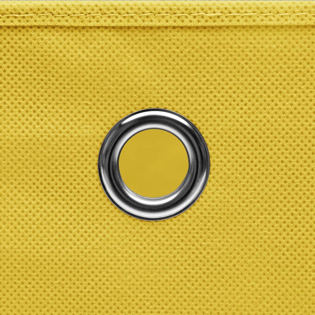 Storage Boxes with Lids 4 pcs Yellow 32x32x32 cm Fabric