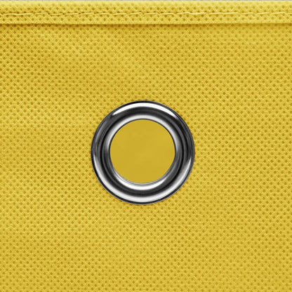 Storage Boxes with Lids 4 pcs Yellow 32x32x32 cm Fabric